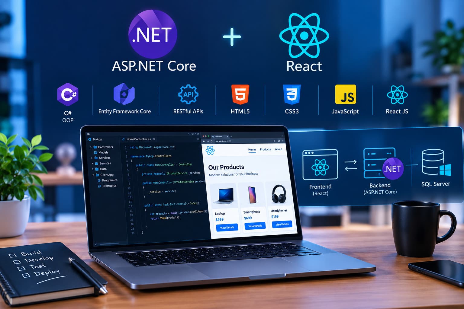 Full Stack Web Development with .NET & React