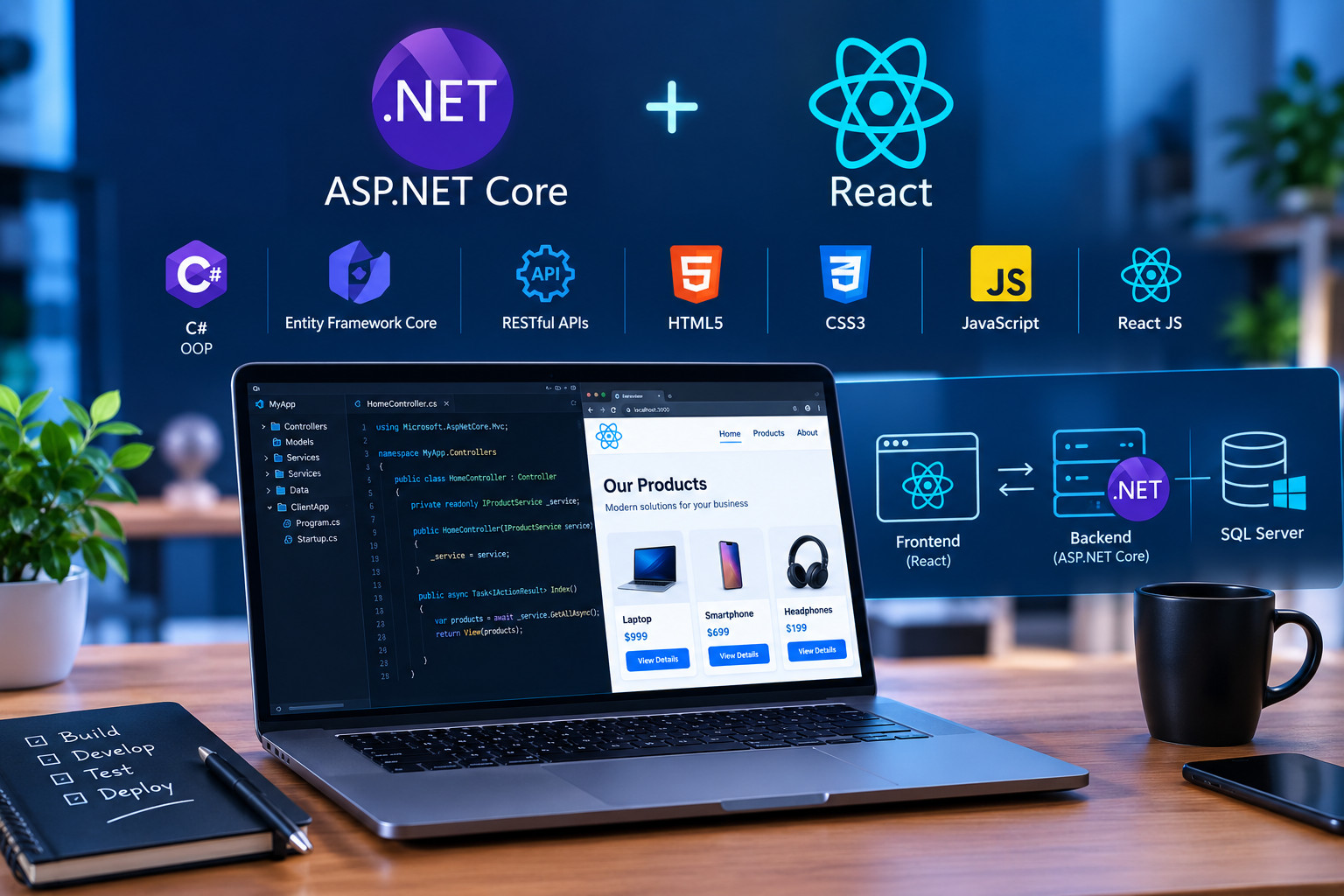 تطوير الويب الكامل (Full Stack) باستخدام .NET وReact تدريب في عمّان ...